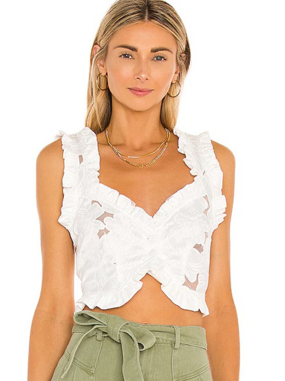 Evelyn Crop Top in Ivory by for love & lemon